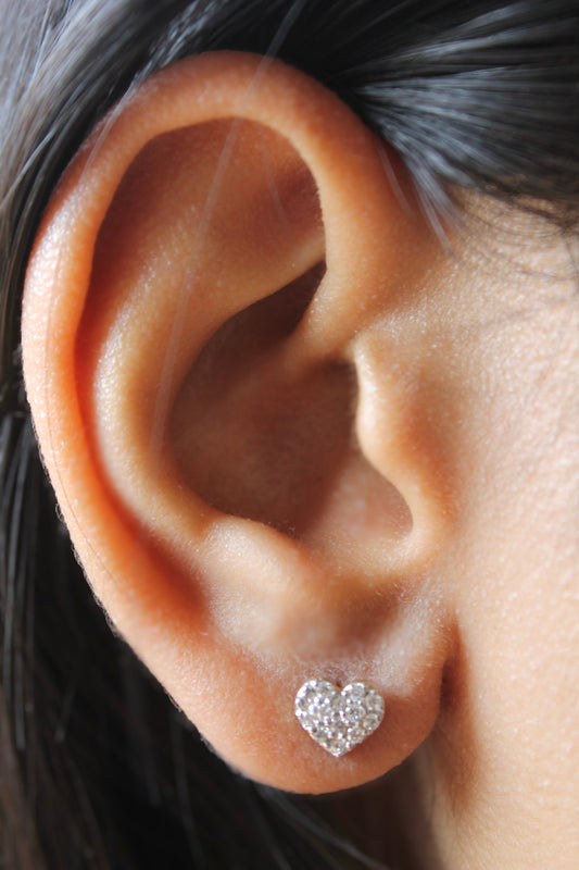 Diamond Fancy Heart Stud Earrings