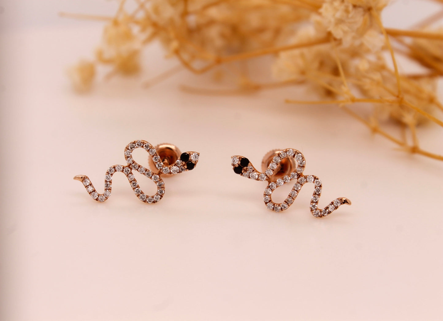Diamond Snake Earrings