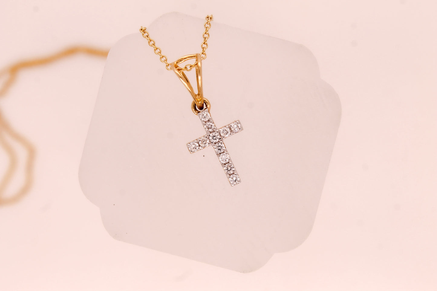 Diamond Cross Stud Pendant