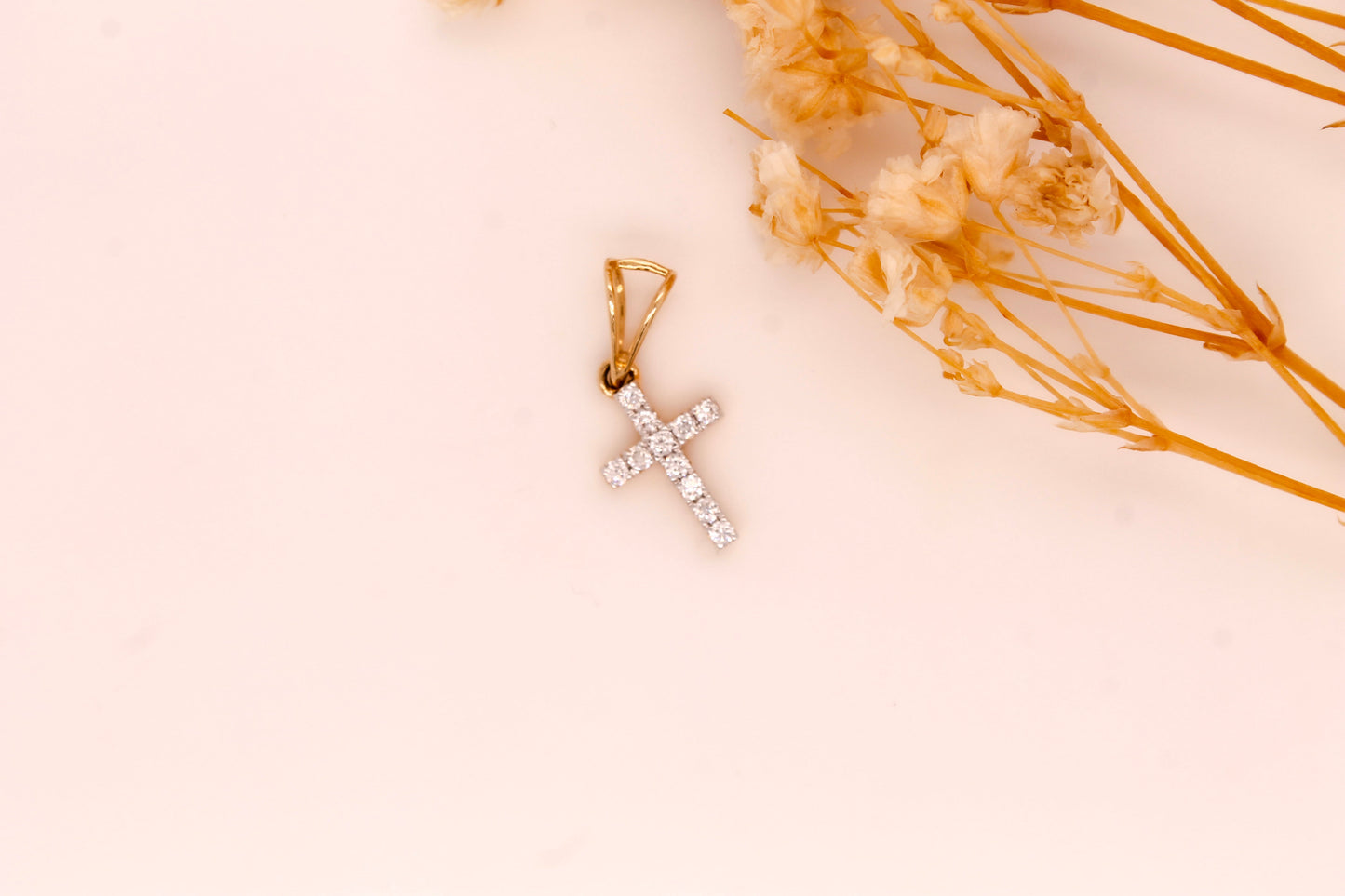 Diamond Cross Stud Pendant