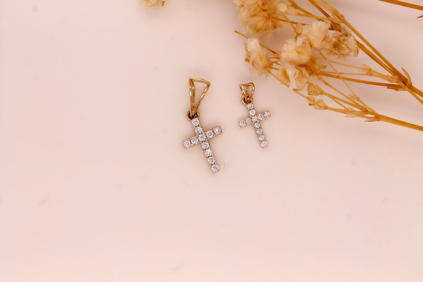 Diamond Cross Stud Pendant