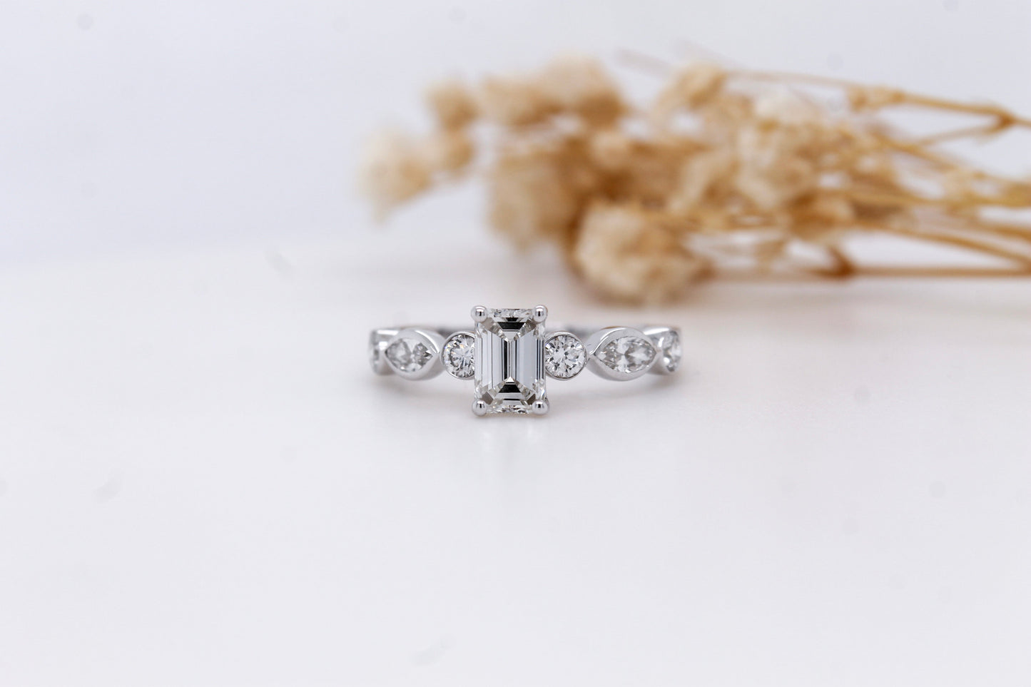 Emerald-Cut Diamond Engagement Ring