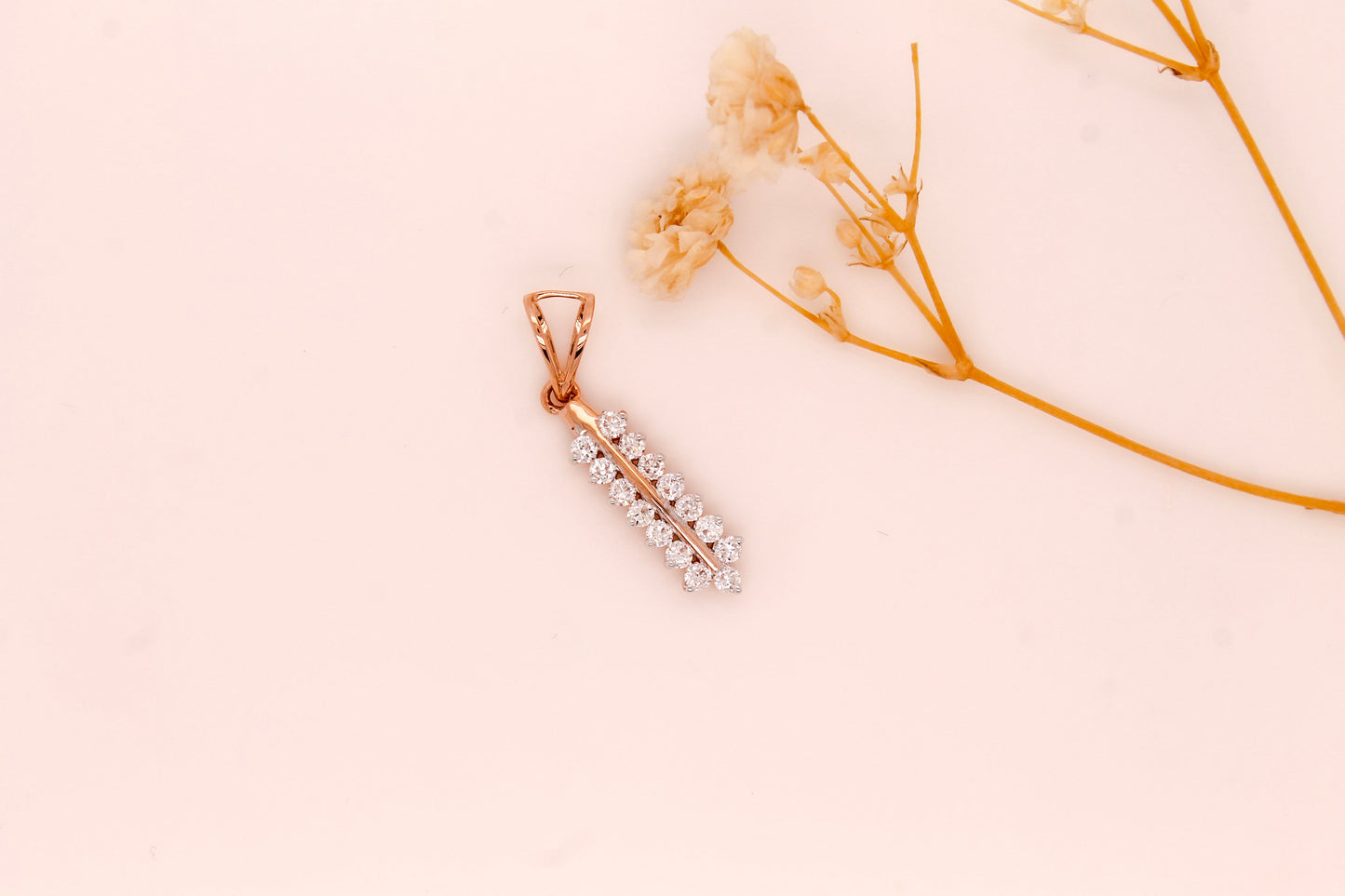 Diamond Feather Pendant