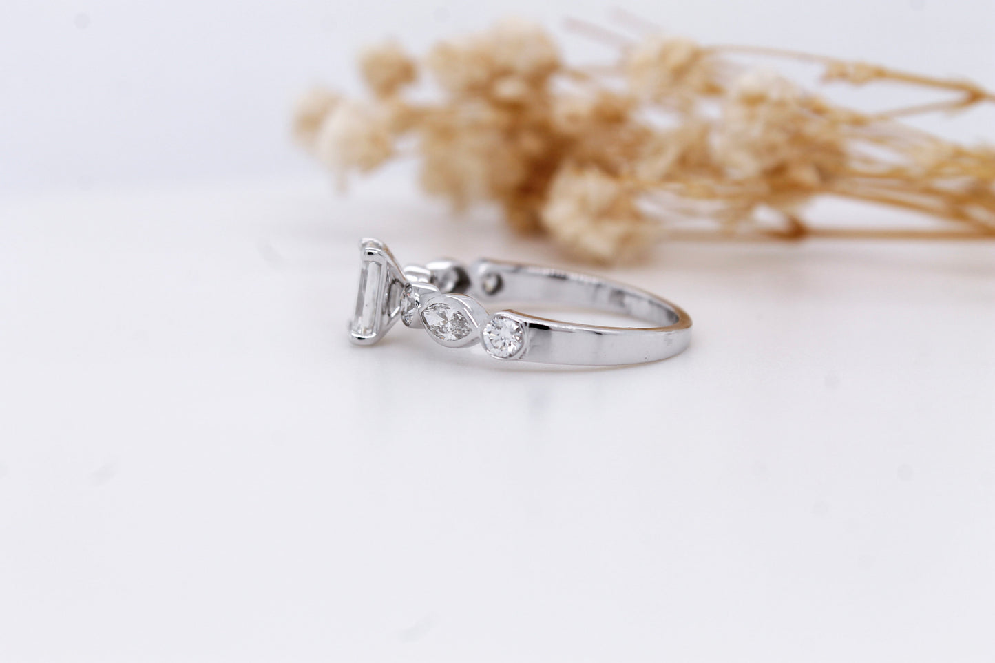 Emerald-Cut Diamond Engagement Ring
