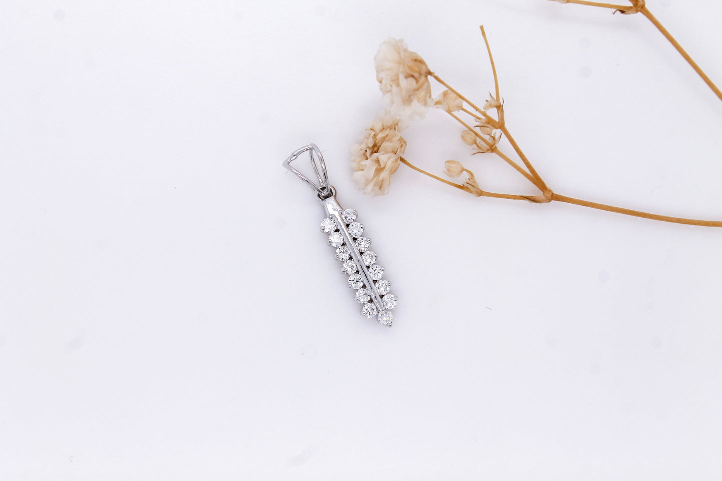 Diamond Feather Pendant