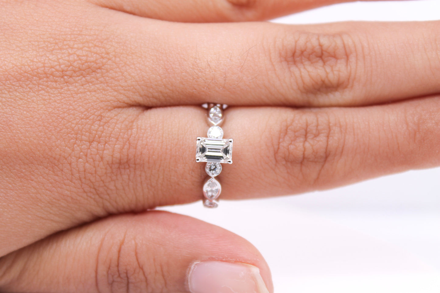 Emerald-Cut Diamond Engagement Ring