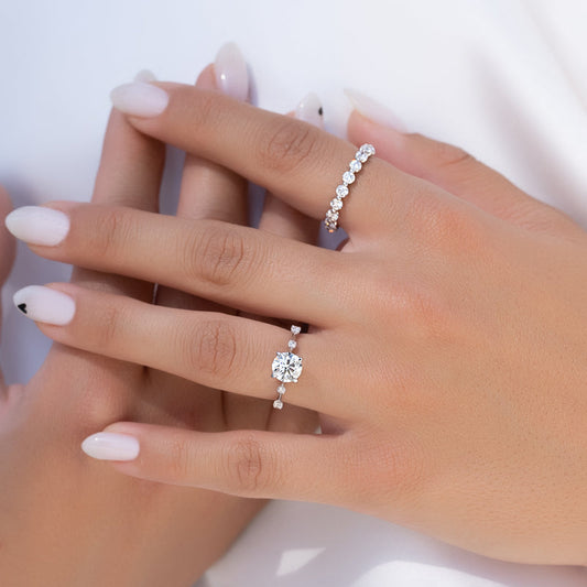 Round Diamond Shared Prong Eternity