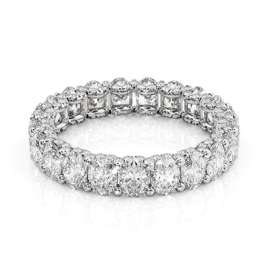 Oval Diamond U Pave Prong Eternity Ring