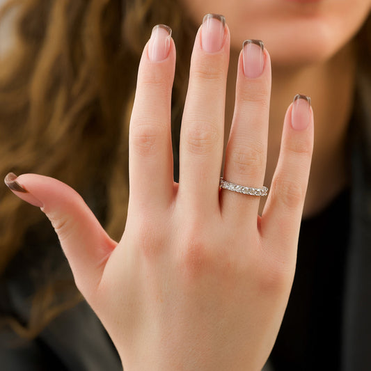 Diamond U Pave Prong Eternity Ring