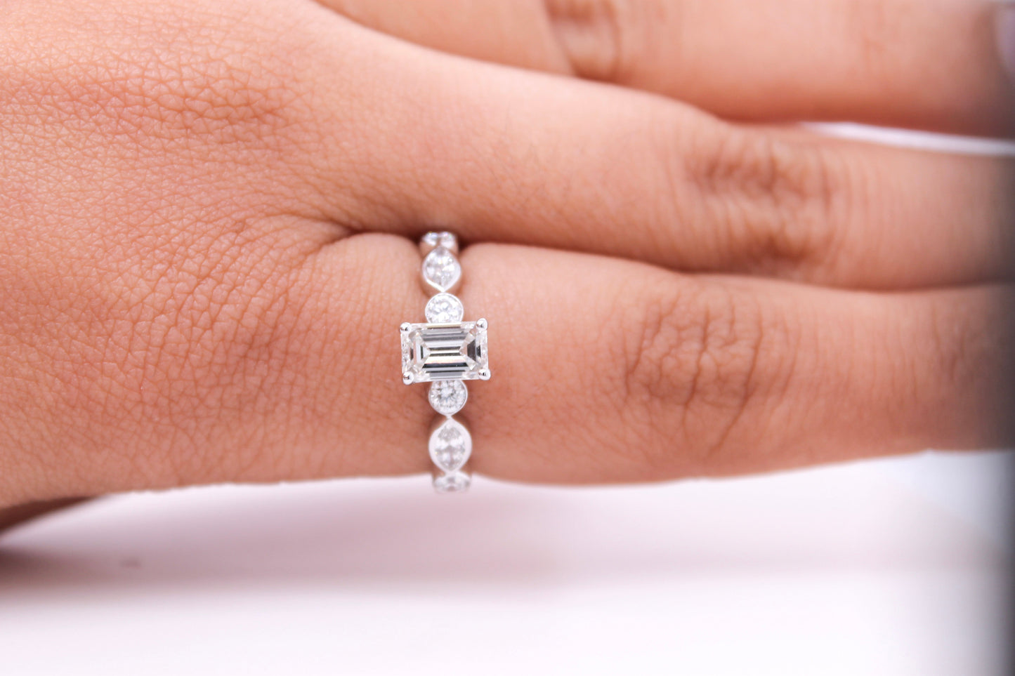 Emerald-Cut Diamond Engagement Ring