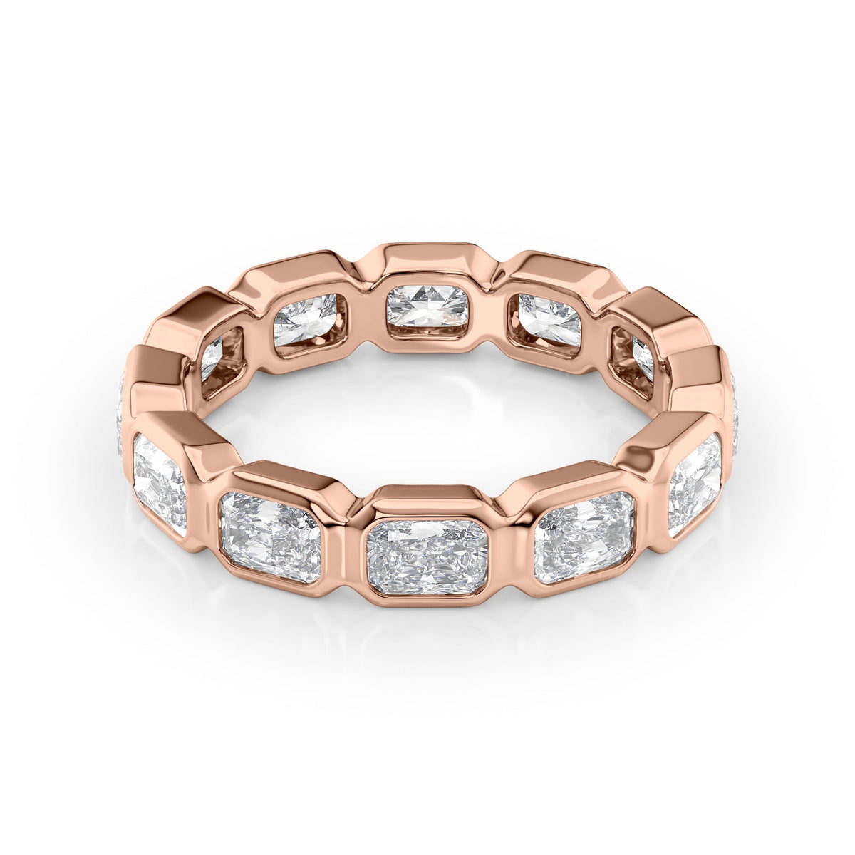 East West Radiant Dimond Bezel Eternity Ring