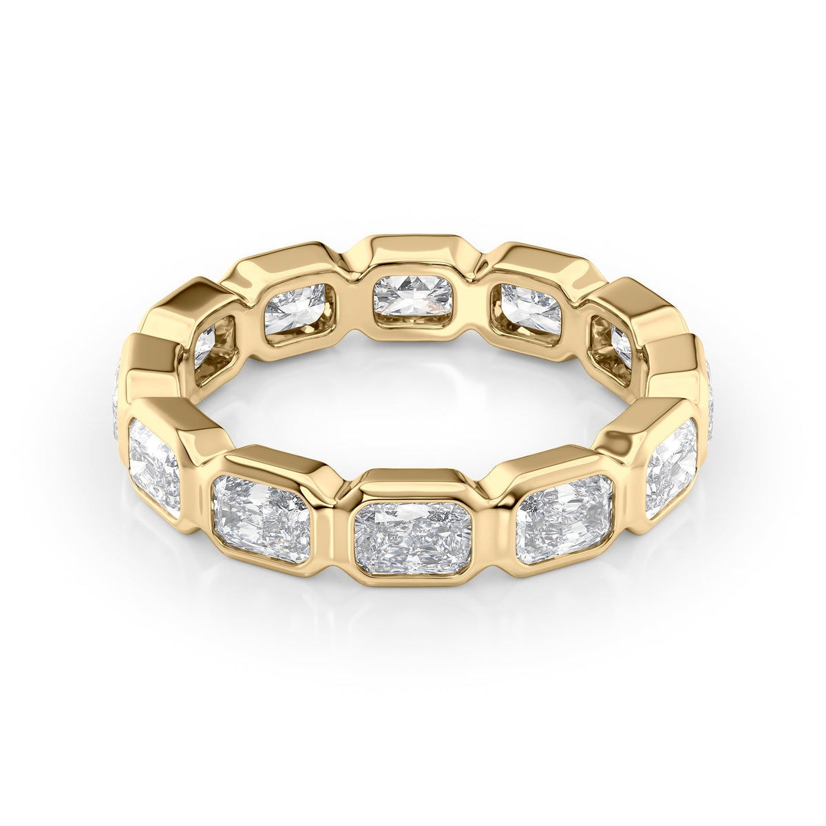 East West Radiant Dimond Bezel Eternity Ring