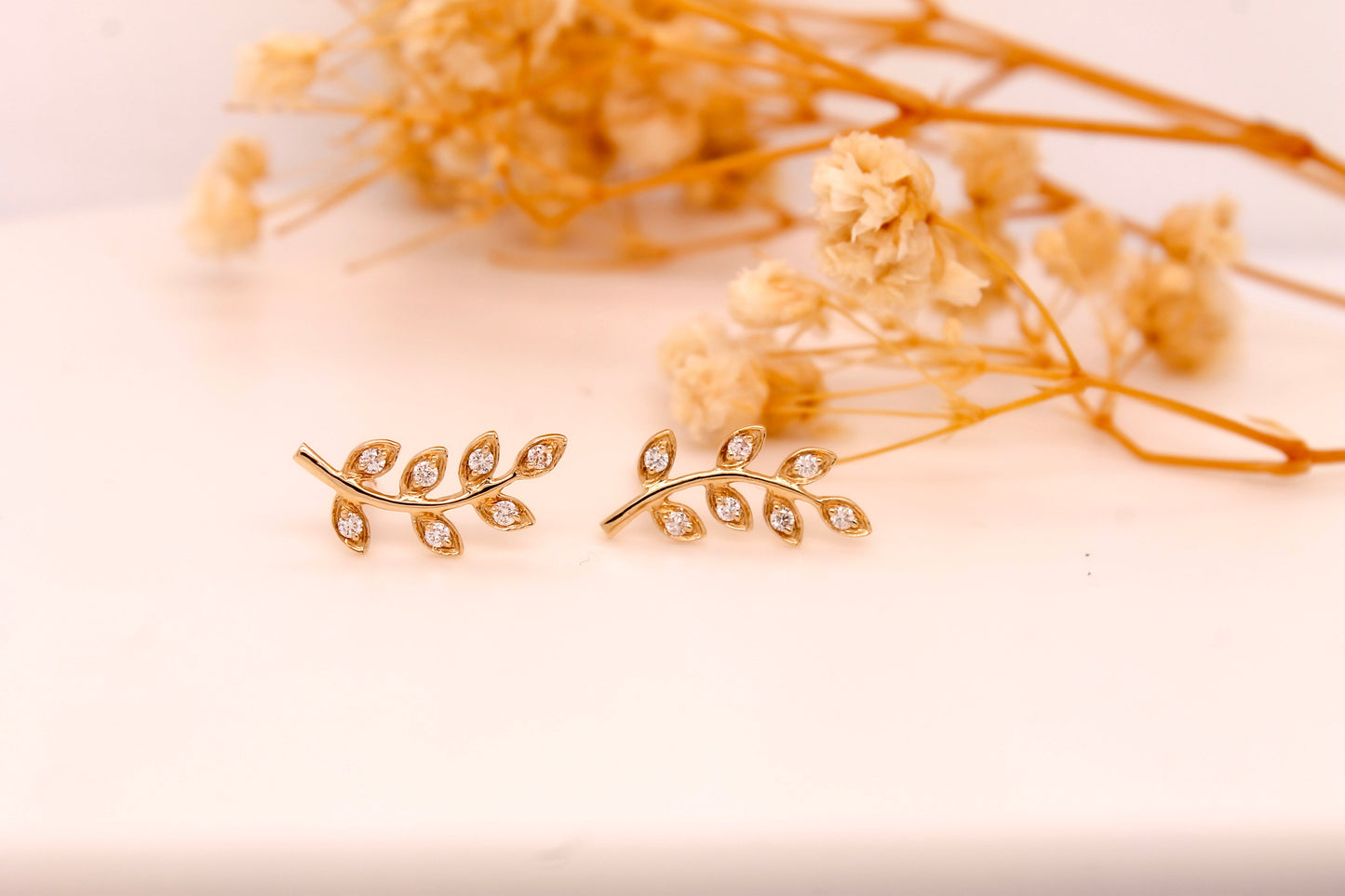 Diamond Leaves Earrings