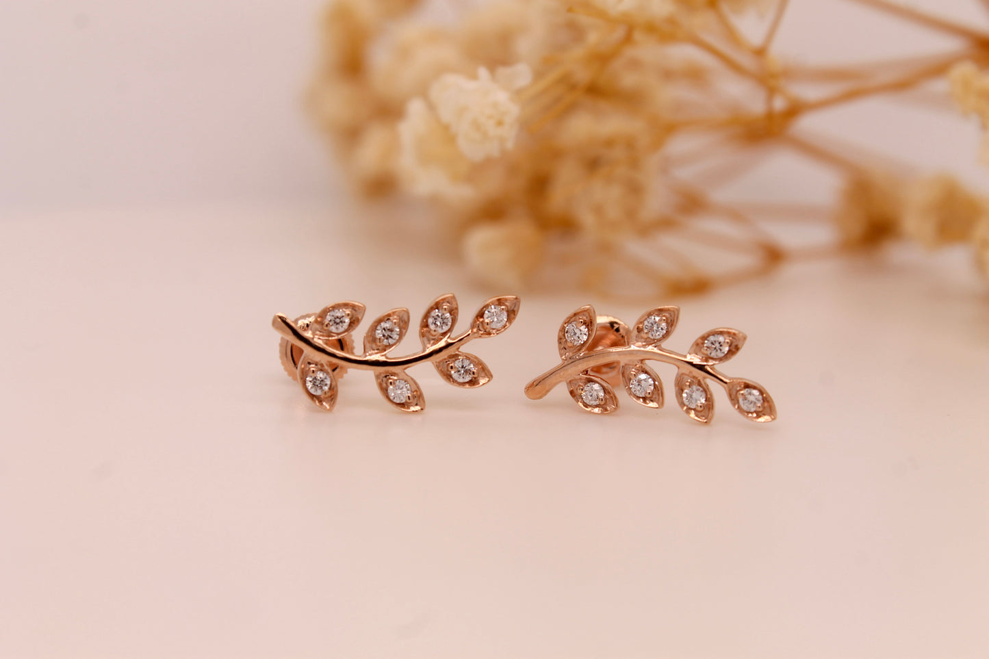Diamond Leaves Earrings