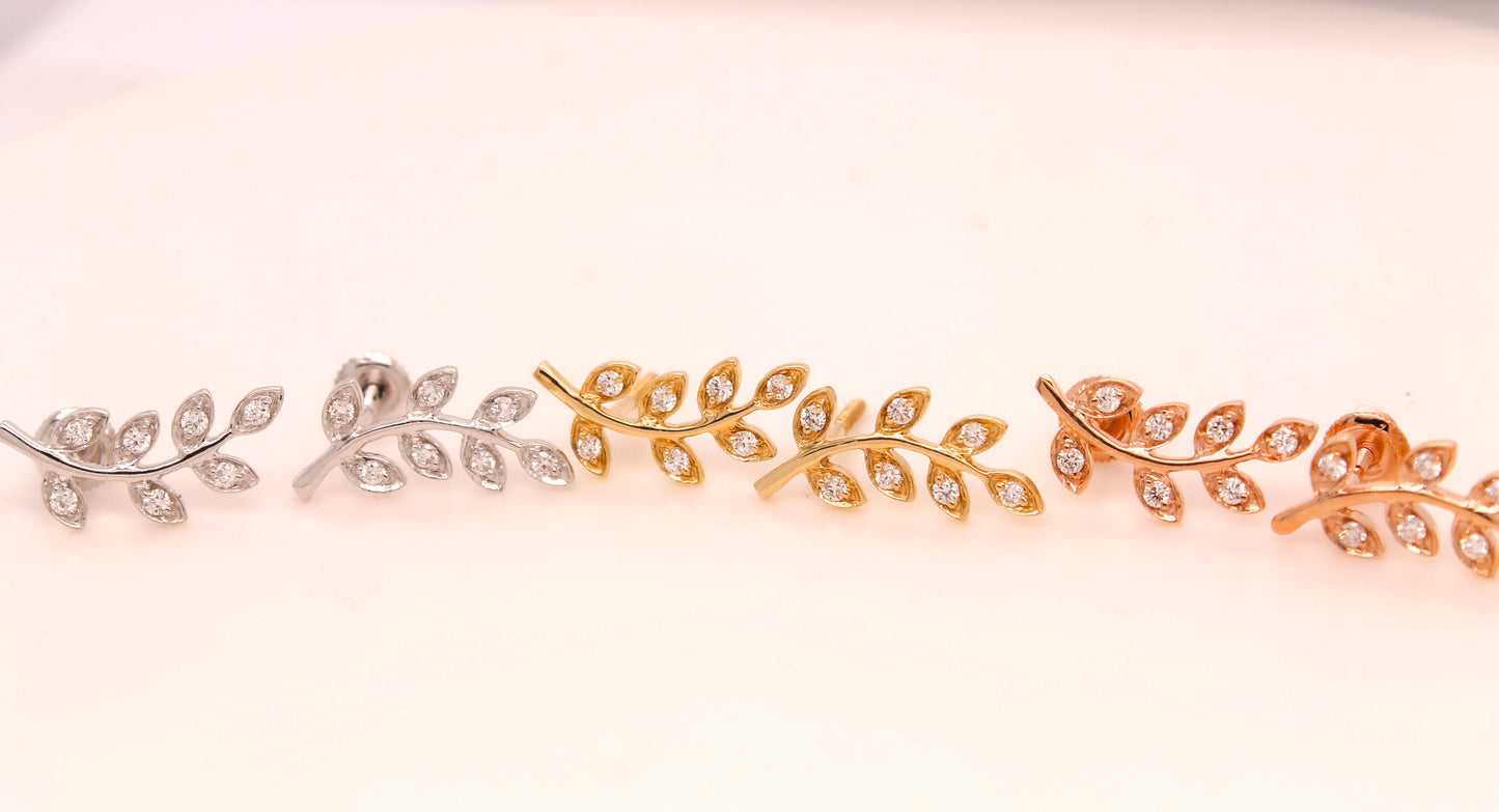 Diamond Leaves Earrings