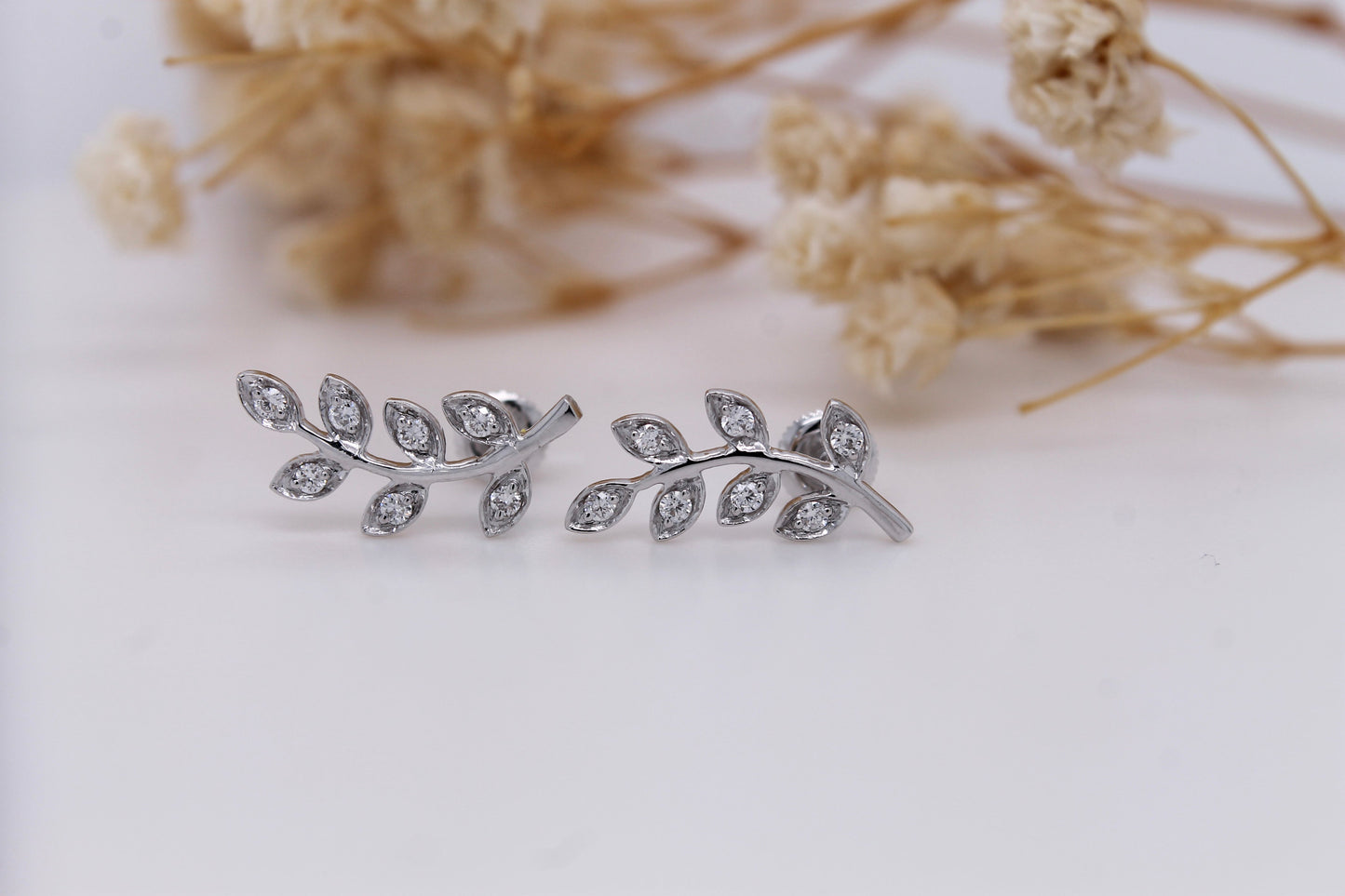 Diamond Leaves Earrings