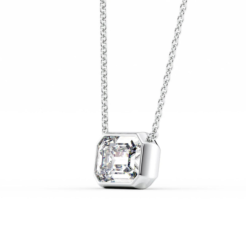 Emerald Diamond Bezel Necklace