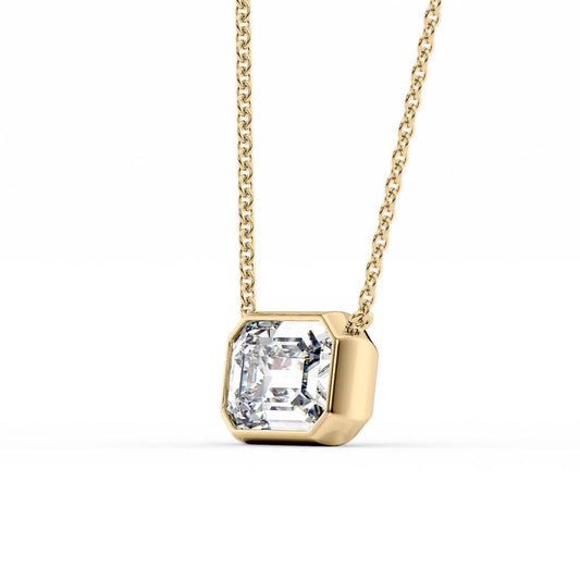 Emerald Diamond Bezel Necklace