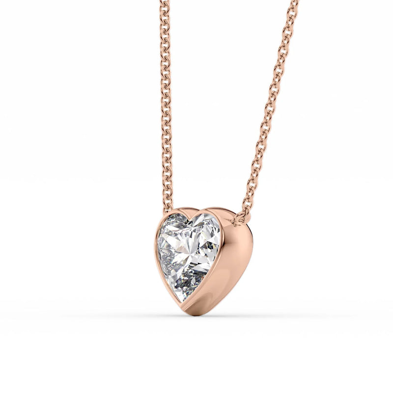 Heart Diamond Bezel Necklace