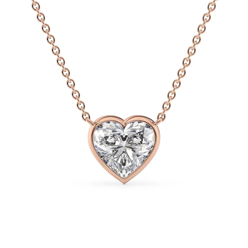 Heart Diamond Bezel Necklace
