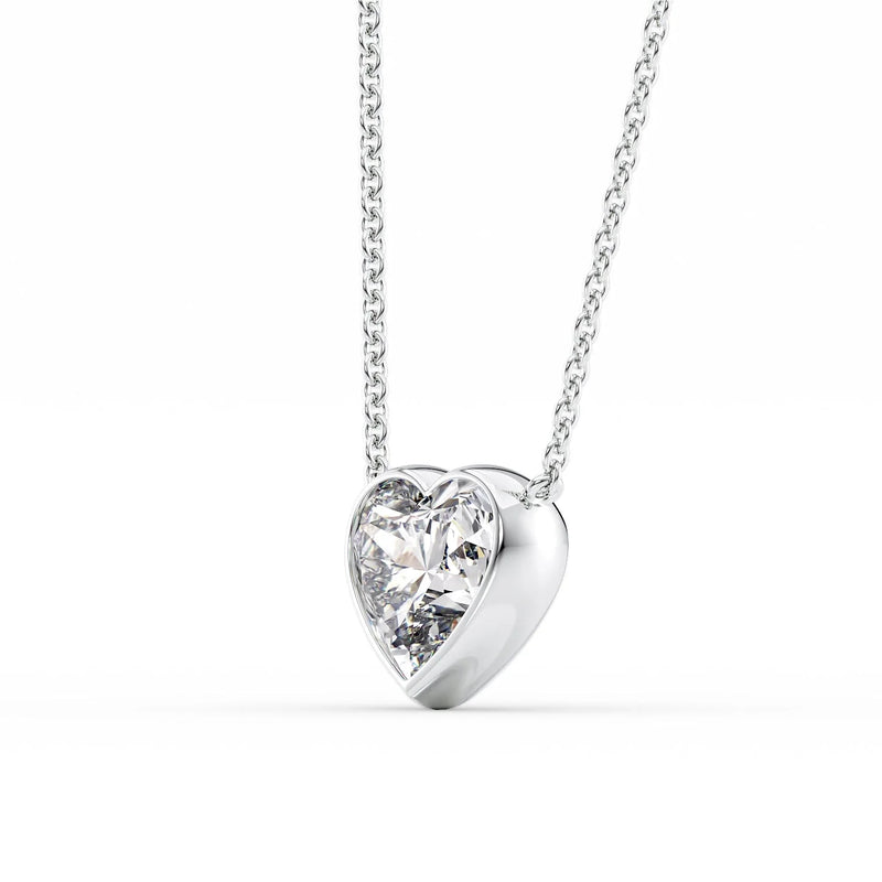Heart Diamond Bezel Necklace