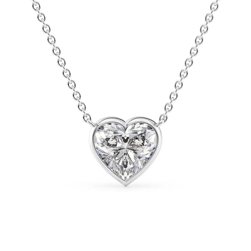 Heart Diamond Bezel Necklace