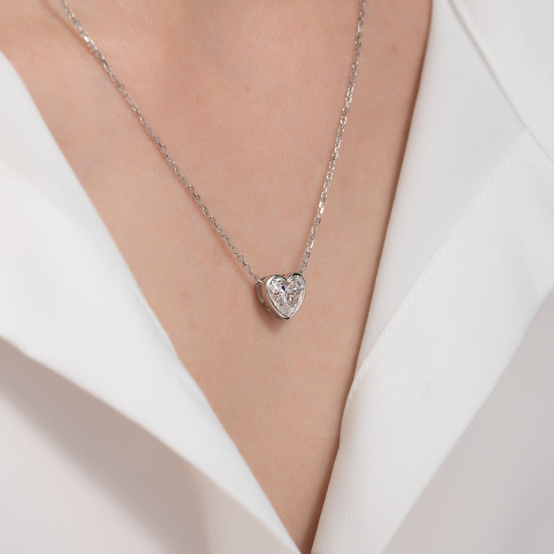 Heart Diamond Bezel Necklace