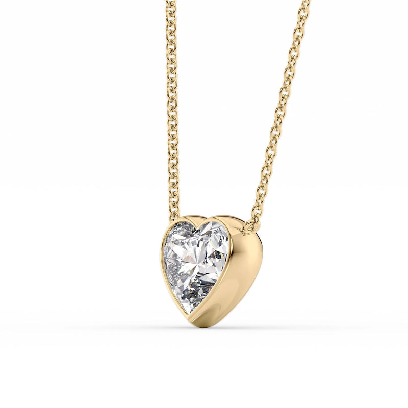 Heart Diamond Bezel Necklace