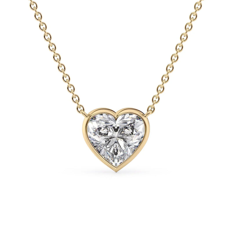 Heart Diamond Bezel Necklace