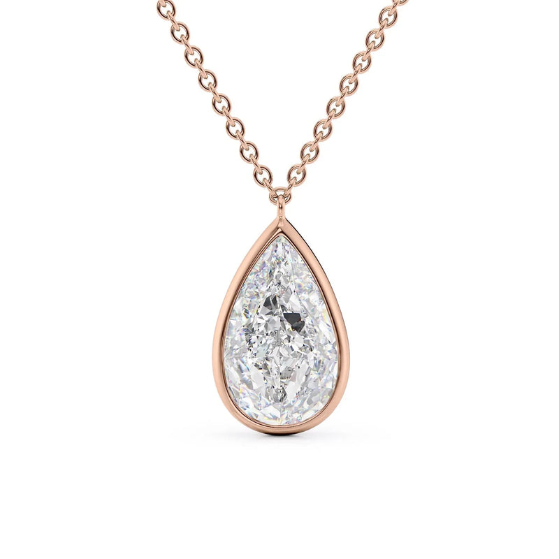 Pear Diamond Bezel Necklace