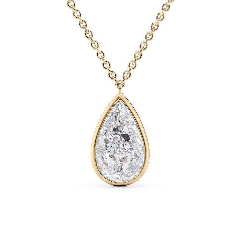 Pear Diamond Bezel Necklace