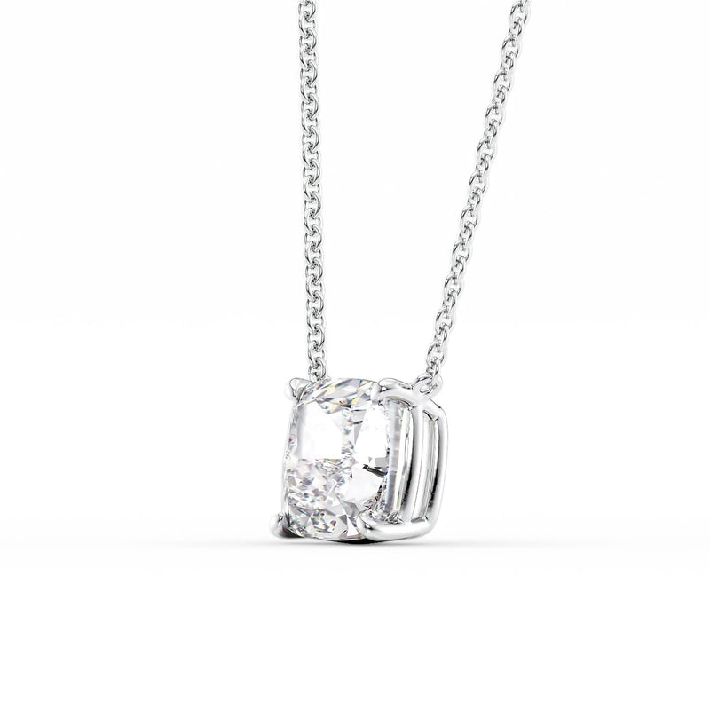 Cushion Diamond Solitaire Necklace