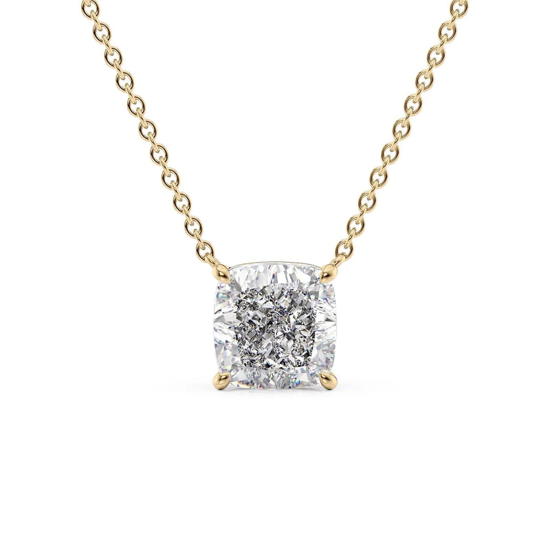 Cushion Diamond Solitaire Necklace