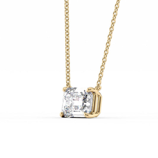 Emerald Diamond Solitaire Necklace