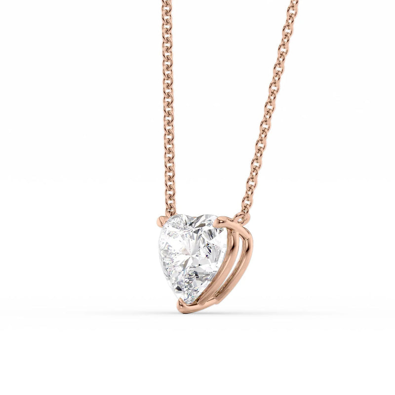 Heart Diamond Solitaire Necklace