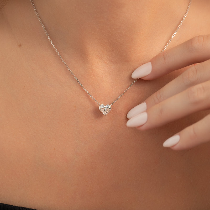Heart Diamond Solitaire Necklace