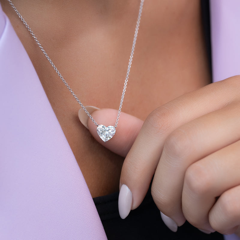 Heart Diamond Solitaire Necklace