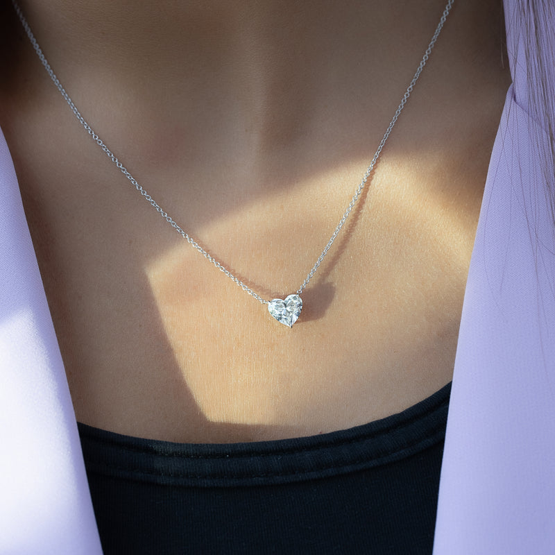 Heart Diamond Solitaire Necklace