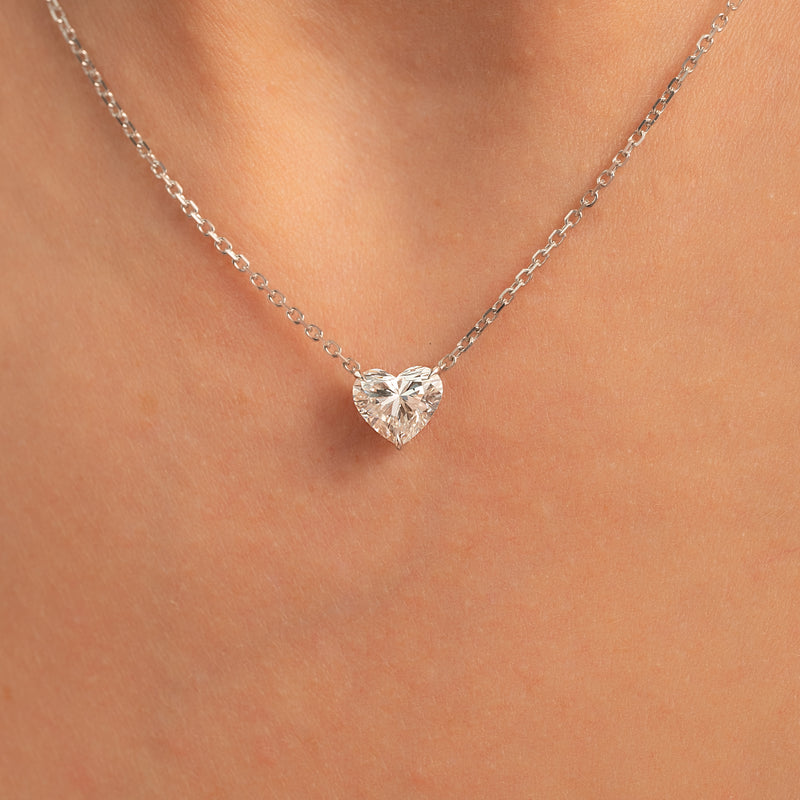 Heart Diamond Solitaire Necklace