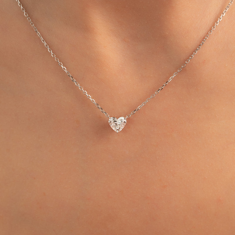 Heart Diamond Solitaire Necklace