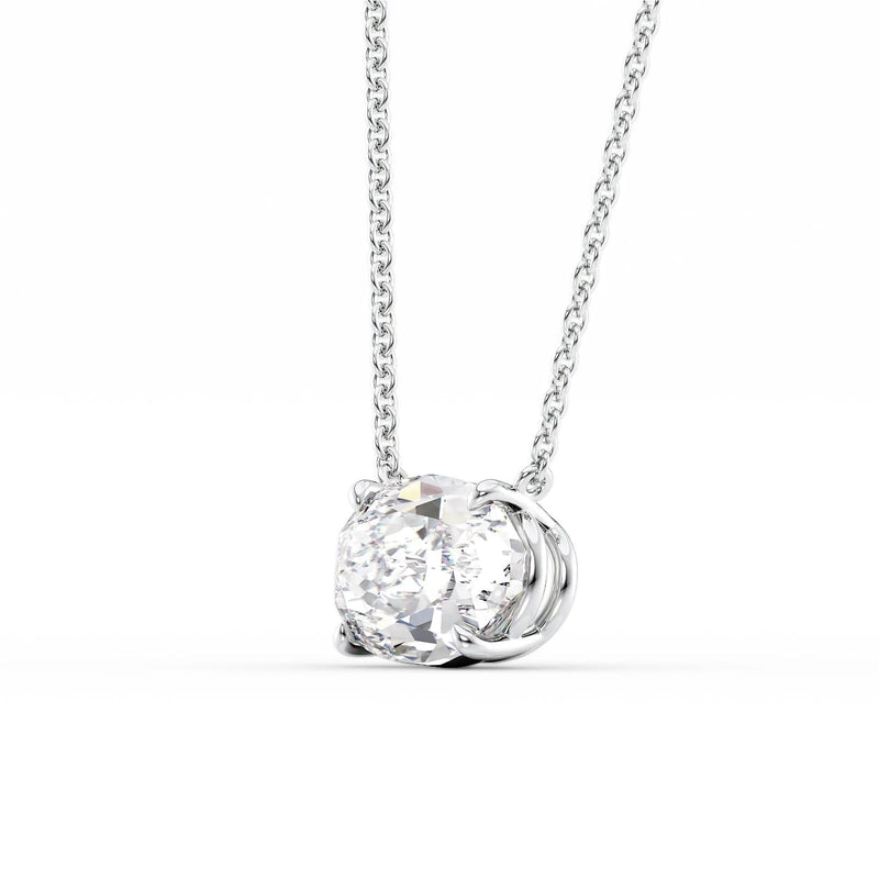 Oval Diamond Solitaire Necklace