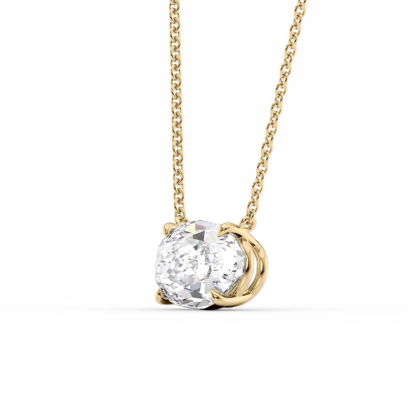 Oval Diamond Solitaire Necklace