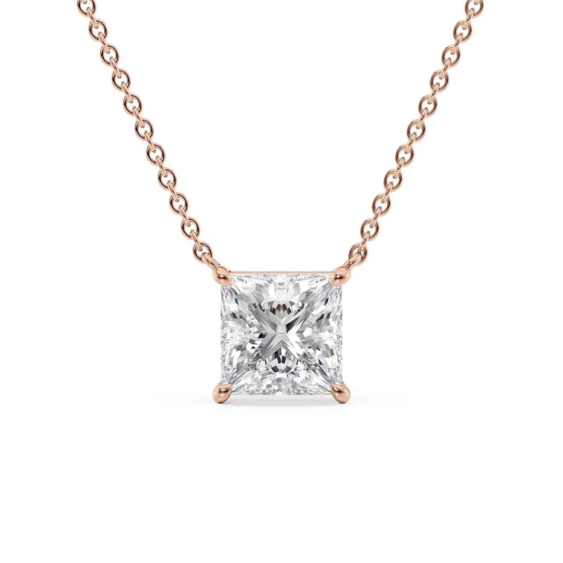 Princess Diamond Solitaire Necklace