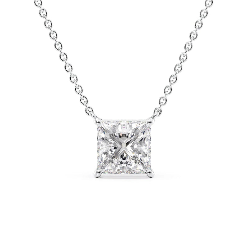 Princess Diamond Solitaire Necklace