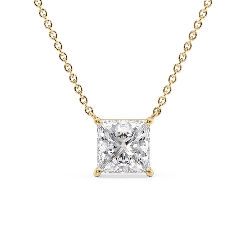 Princess Diamond Solitaire Necklace
