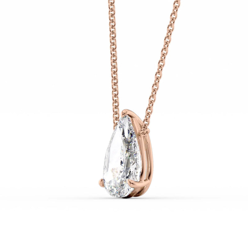 Pear Diamond Solitaire Necklace