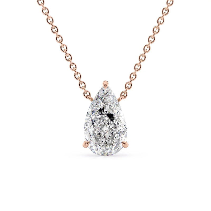 Pear Diamond Solitaire Necklace