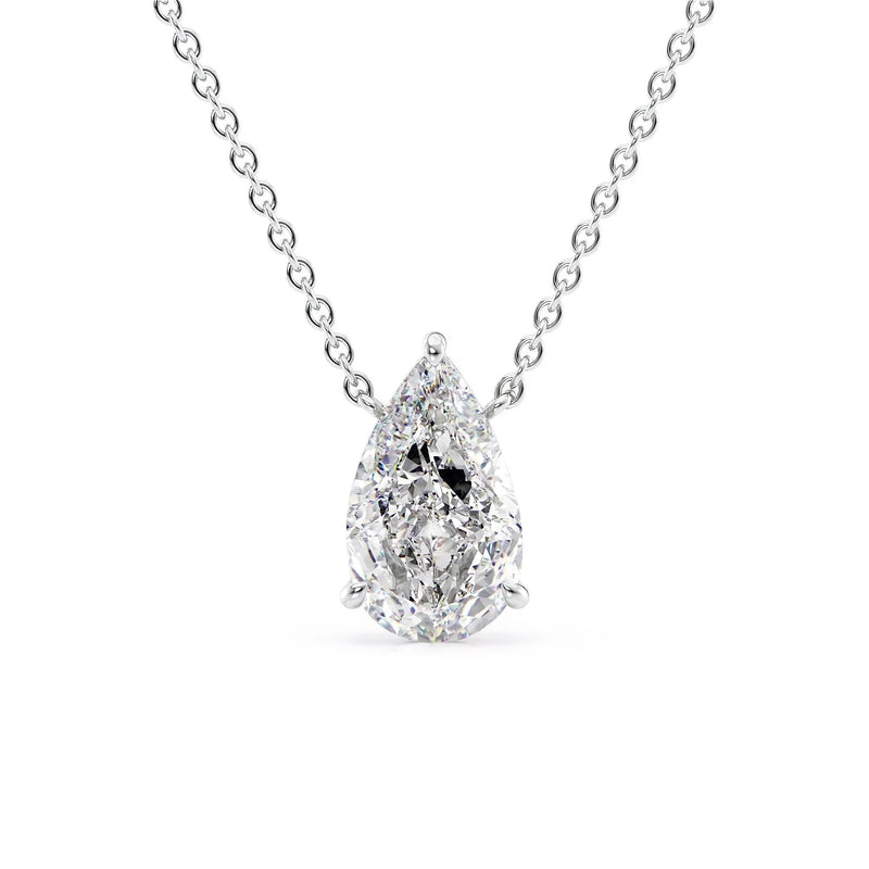 Pear Diamond Solitaire Necklace