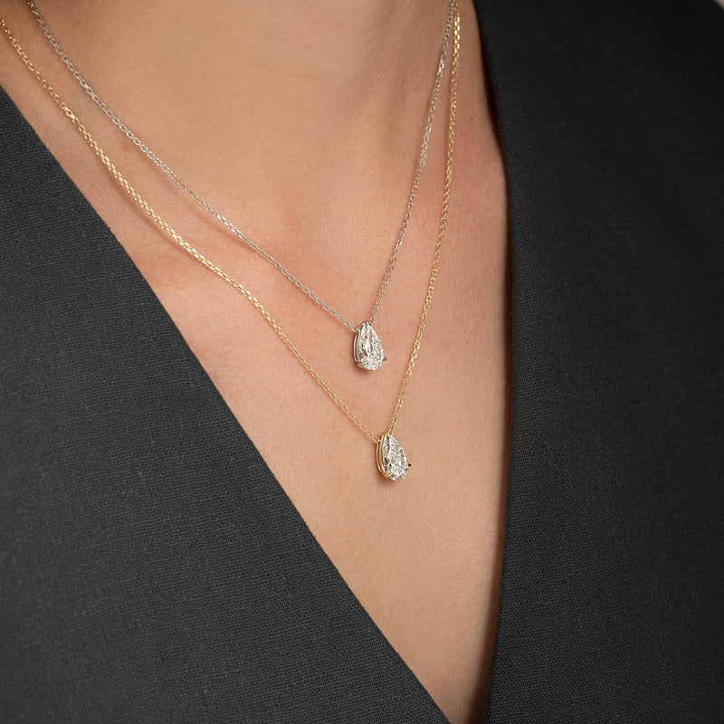 Pear Diamond Solitaire Necklace