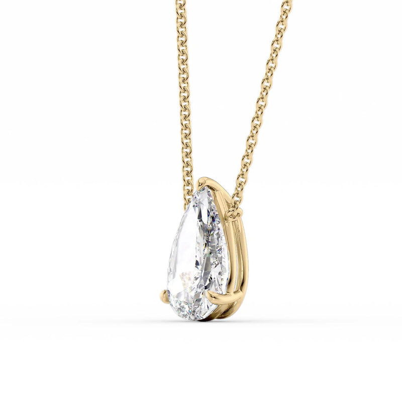 Pear Diamond Solitaire Necklace